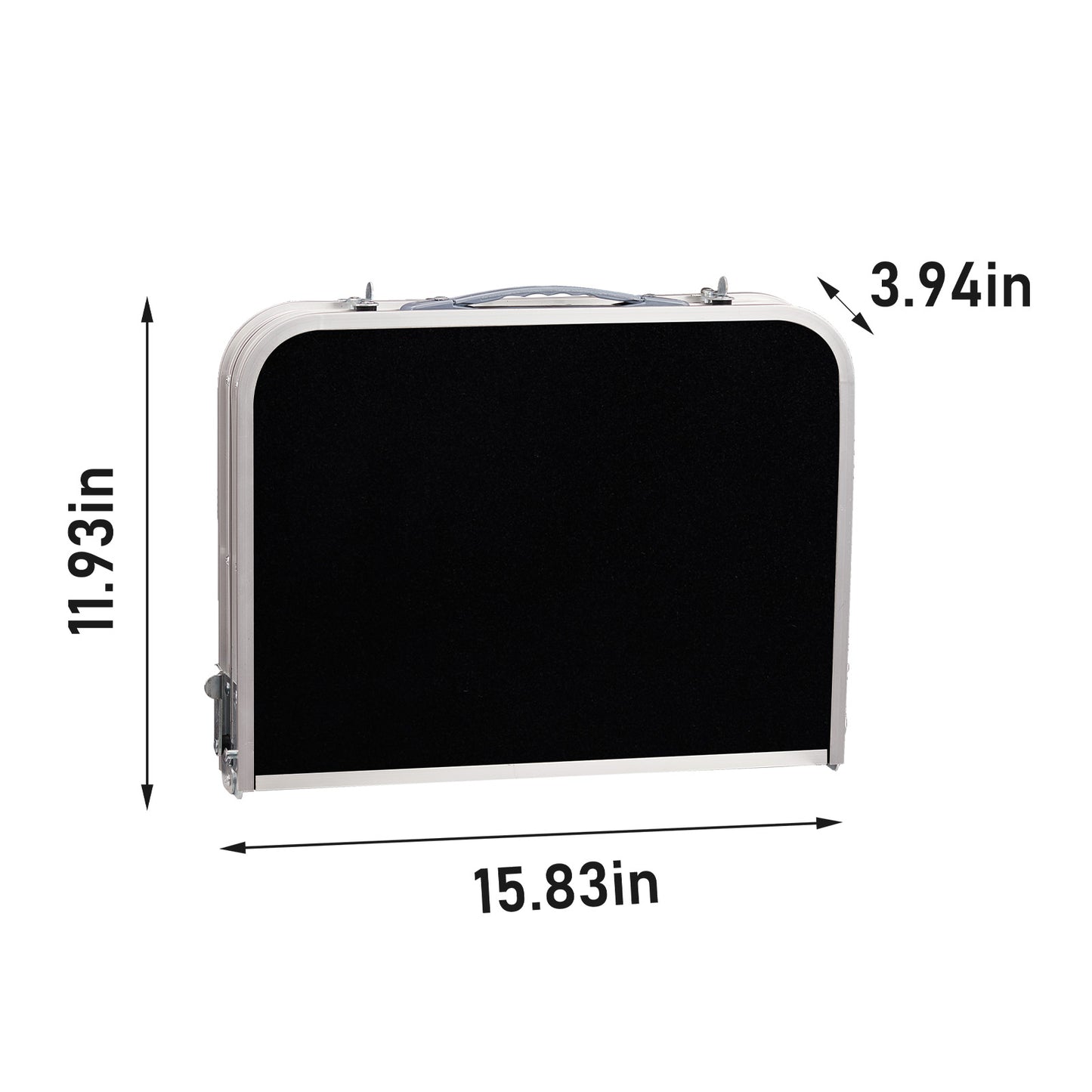3ft Adjustable Height Foldable Camping Table with Storage Mesh - Black
