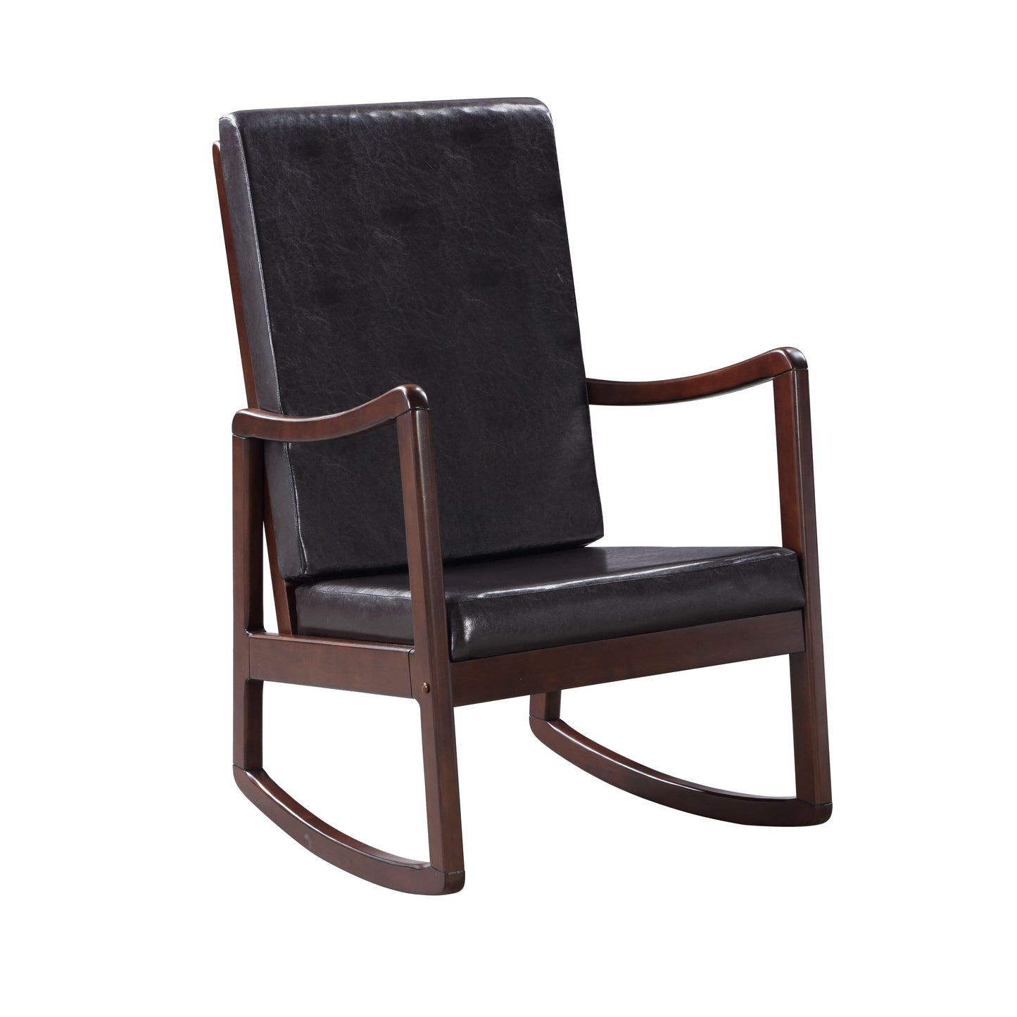 Dark Brown Synthetic Leather Rocking Chair - Raina