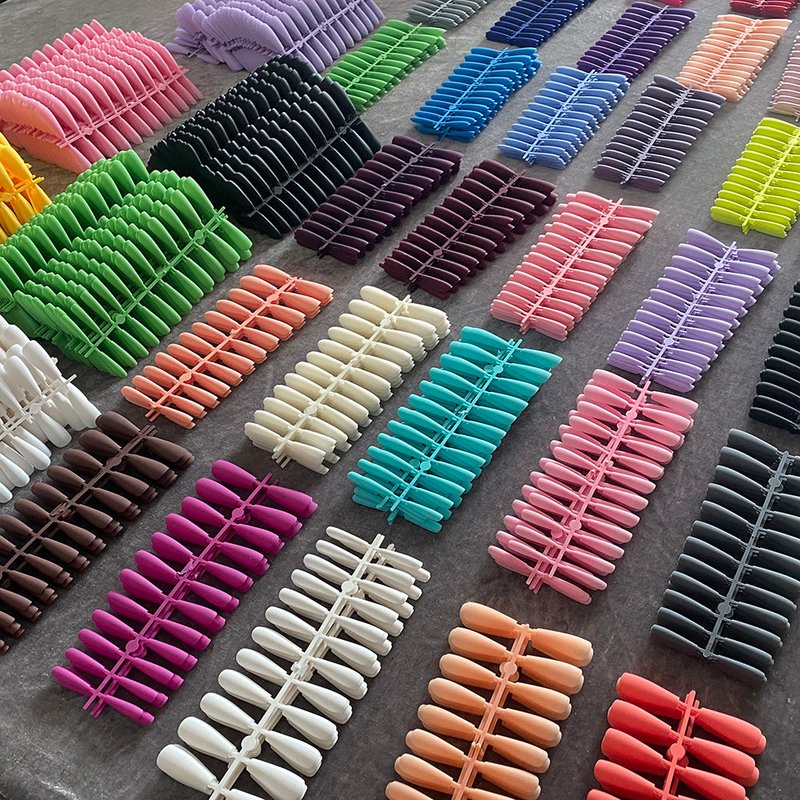 24-Piece Matte Coffin False Nails - Multi-Color Ballet