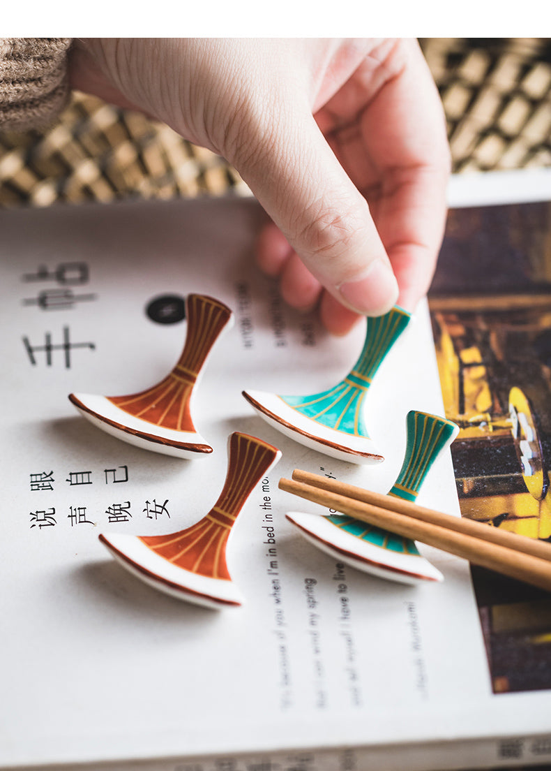 Multifunctional Ceramic Chopstick Rest Set for Kitchen Dining - Household