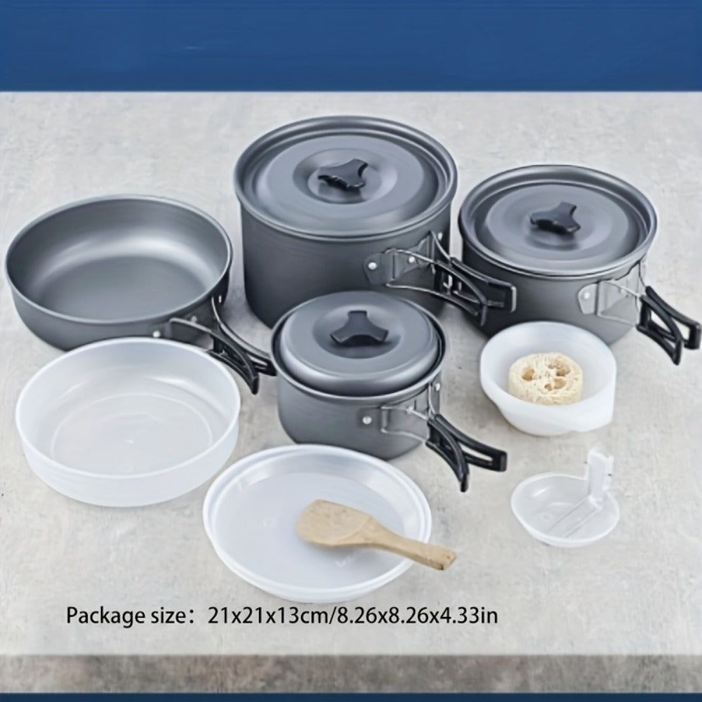 Camping Pot Set for 1-3 People - Folding Cookware for BBQ & Picnic