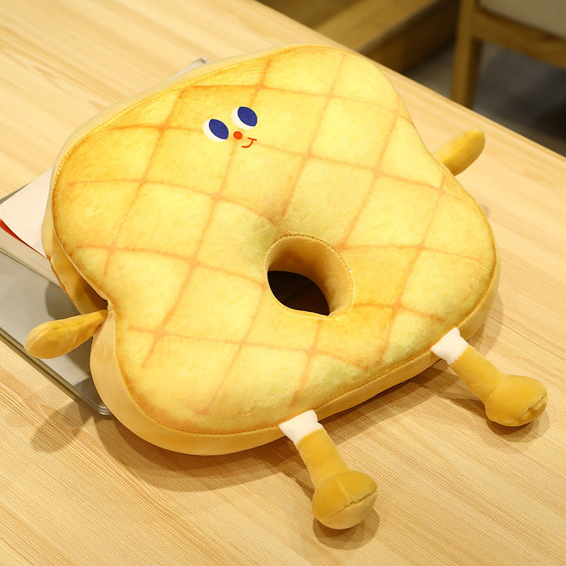 Sleeping Pillow Replica Bread Toast Cushion - Multi-Color & Size 35x30x10cm