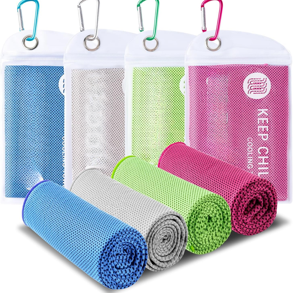 Cooling Towels - 4 Pack Microfiber Chilly Towels for Sports & Outdoors