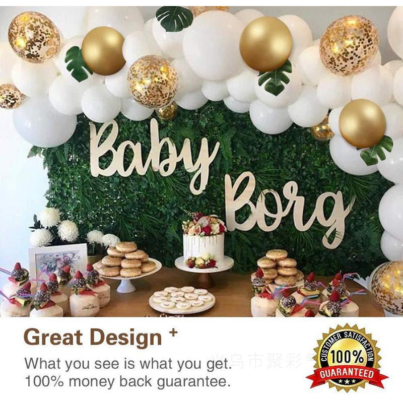 Party Balloon Kit with Gold, White & Burgundy Decorations for Weddings & Birthdays
