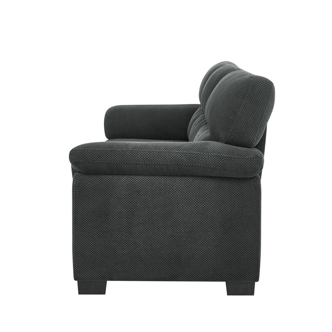 Modern Dark Gray 3-Seater Sofa - Comfortable Upholstered Couch