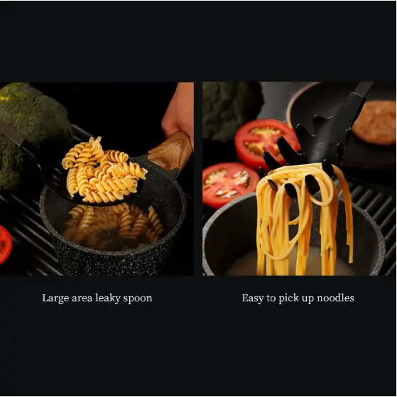 Premium 5-Piece Cooking Utensil Set - Stainless Steel & Nylon, Black