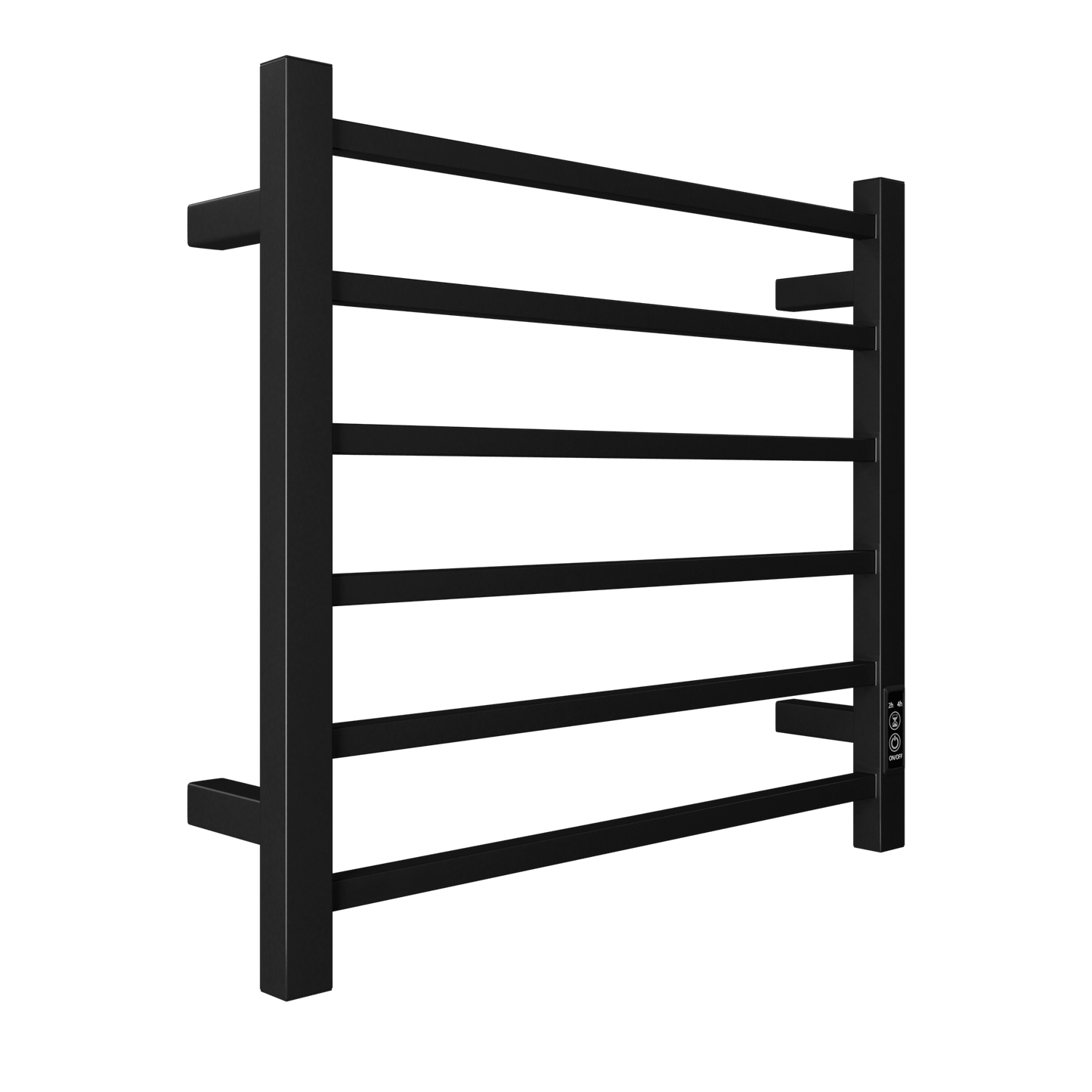 Electric Heated Towel Rack - 6 Bar Wall Mount Towel Warmer - Black