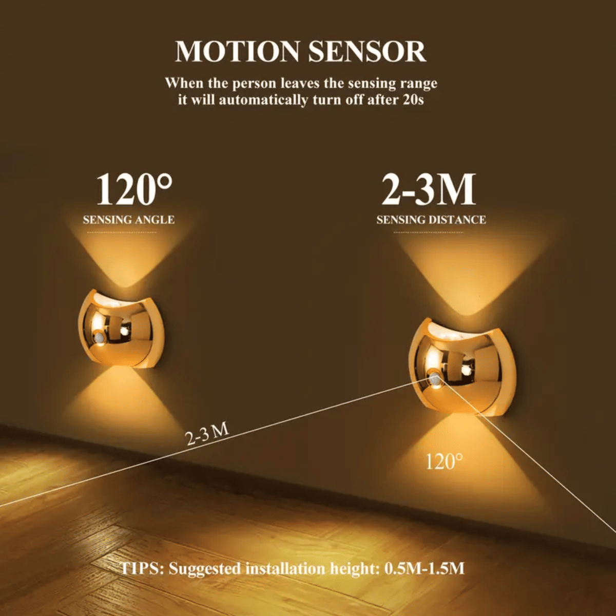 Rechargeable Magnetic LED Night Light Wall Sconce - 3 Color Modes, Motion Sensor, 2 or 4 Pack