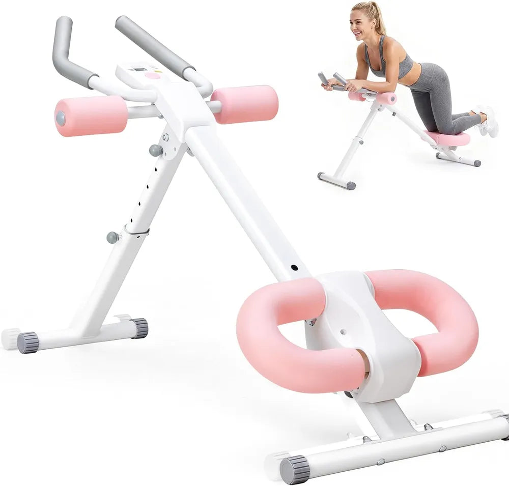 Adjustable Ab Trainer for Core Workout - Foldable & LCD Display