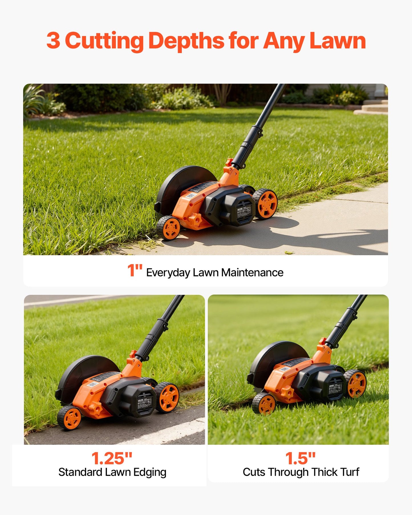 Electric Lawn Edger with 8-Inch Steel Blade, 12 Amp & Adjustable Depth