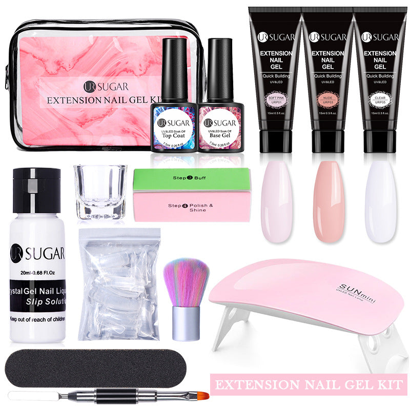Nail Extension Kit with LED Lamp & Gel - USB