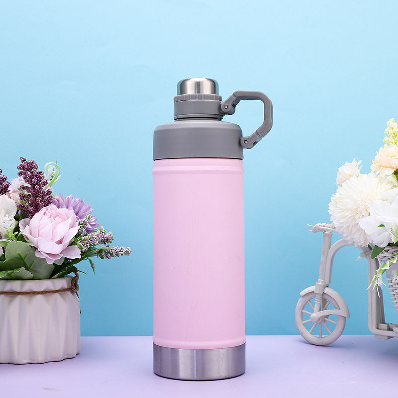 304 Stainless Steel Double-Wall Insulated Travel Mug with Flip-Top Lid