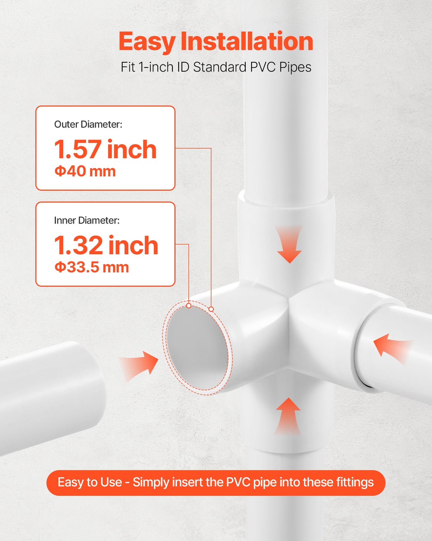 4-Way PVC Pipe Fittings - 10-Pack Elbow Connectors