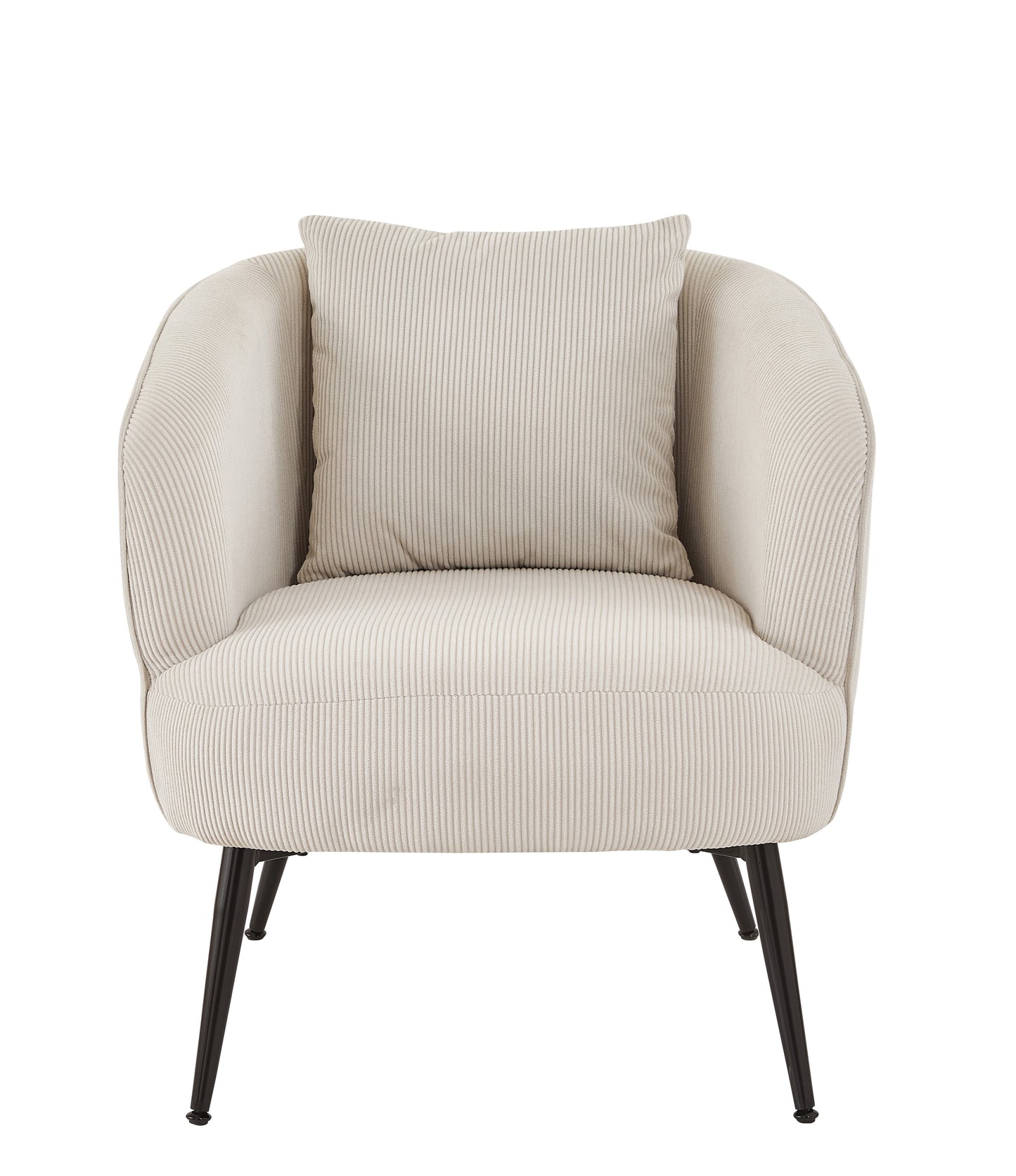 Velvet Accent Chair With Pillow, Modern Upholstered Armchair Metal