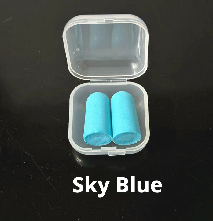 Slow Rebound Sponge Earplugs Sky Blue 1 Pair - Moldable Foam Ear Protection