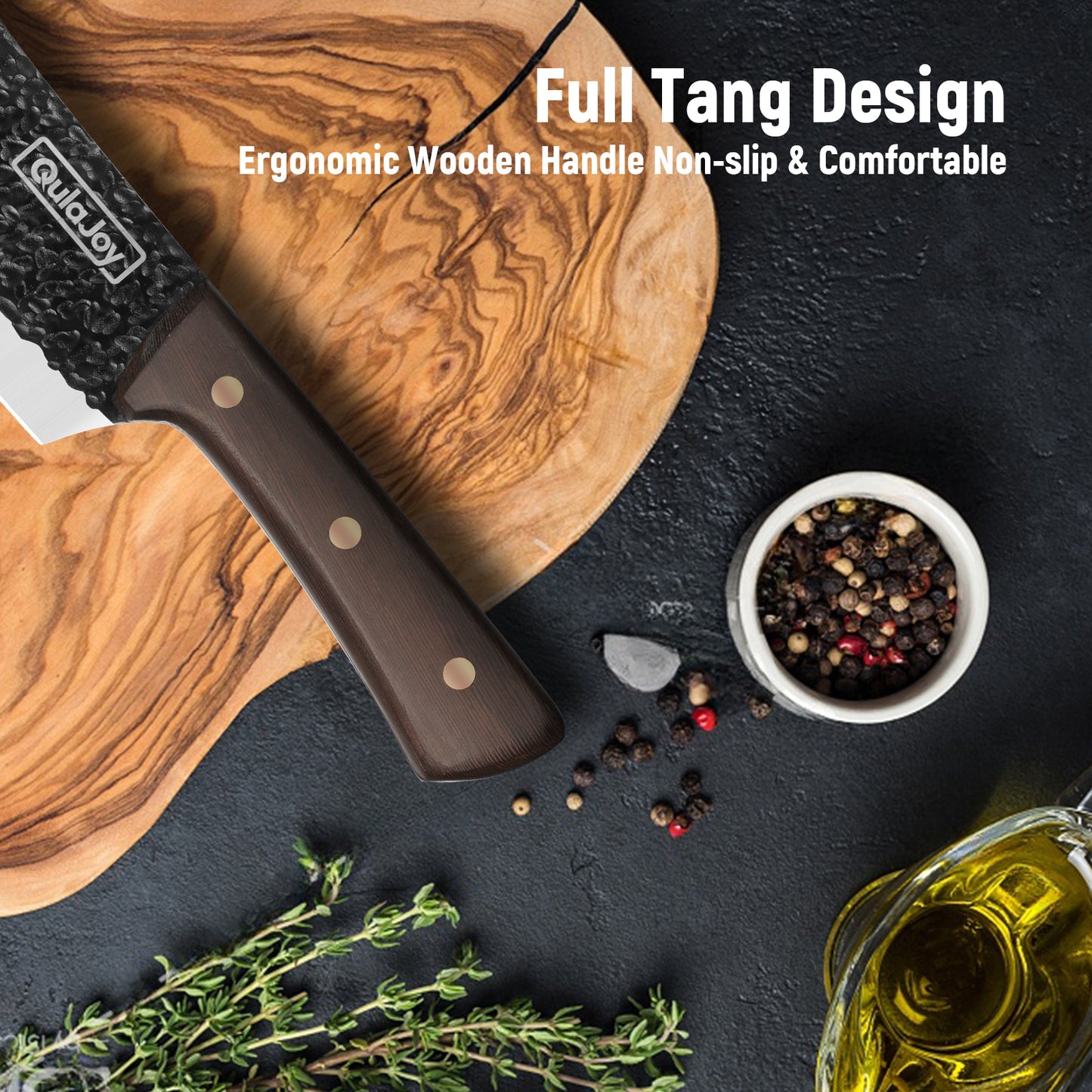 High Carbon Stainless Steel Meat Cleaver Knife - 7.3 Inch Professional Chef Knife