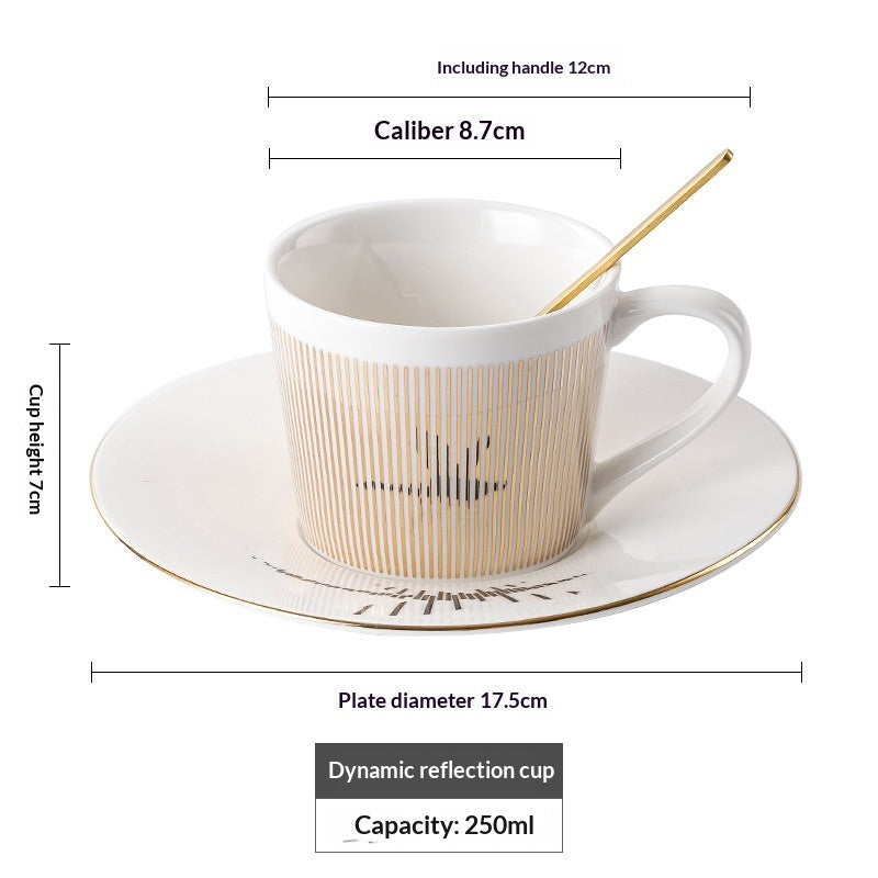 Dynamic Reflection Ceramic Coffee Cup - Elegant 240ml Home & Barware