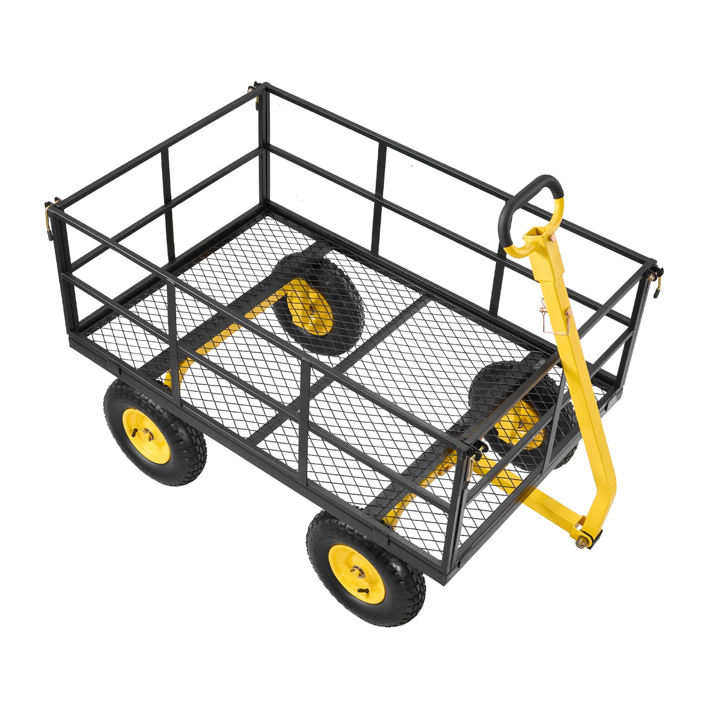 Heavy Duty Garden Cart 1400 Lbs Capacity with All-Terrain Tires & Detachable Mesh Sides