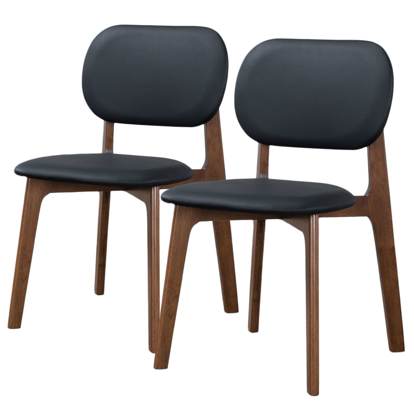Kelsey Black Leather Dining Chair Set Of 2 18.1 W X 21.1 D 31.7 H