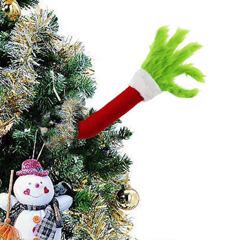 Christmas Elf Arm Plush Hanging Ornament - Red & Green
