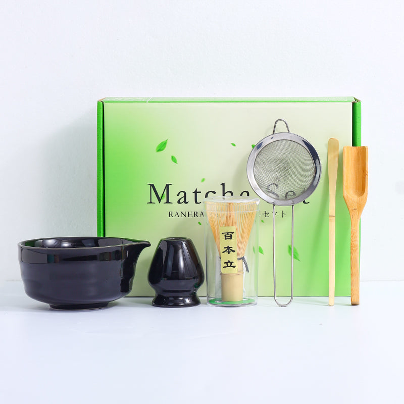 Japanese Tea Ceremony Set with Matcha Bowls & Whisks - Multiple Colors