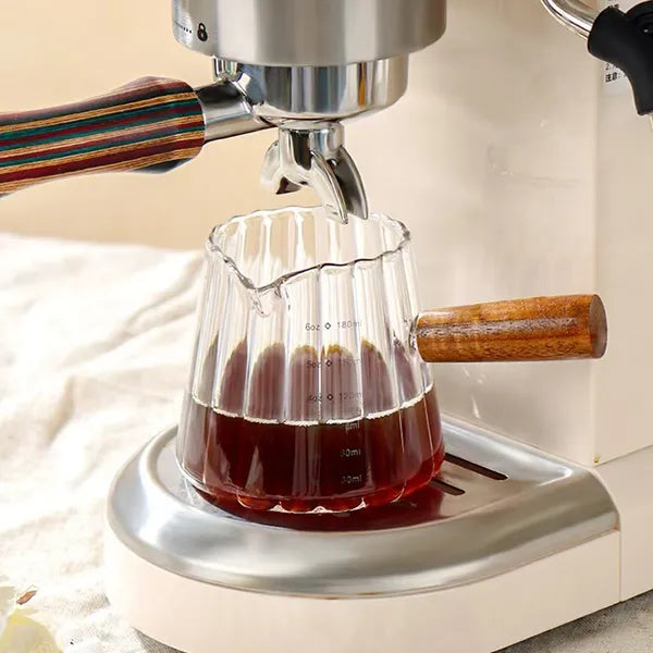 Mini 180ml Coffee Cup - Heat-Resistant Glass with Wooden Handle