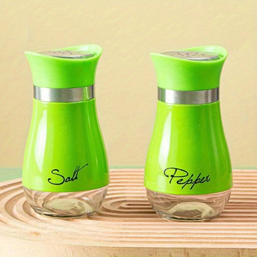 Salt and Pepper Shakers Set - 4 Oz Glass Bottom Spice Dispensers