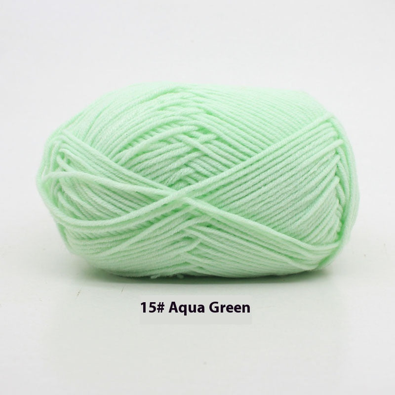 Four-Strand Milk Cotton Crochet Yarn Balls for Craft Projects - Multiple Colors