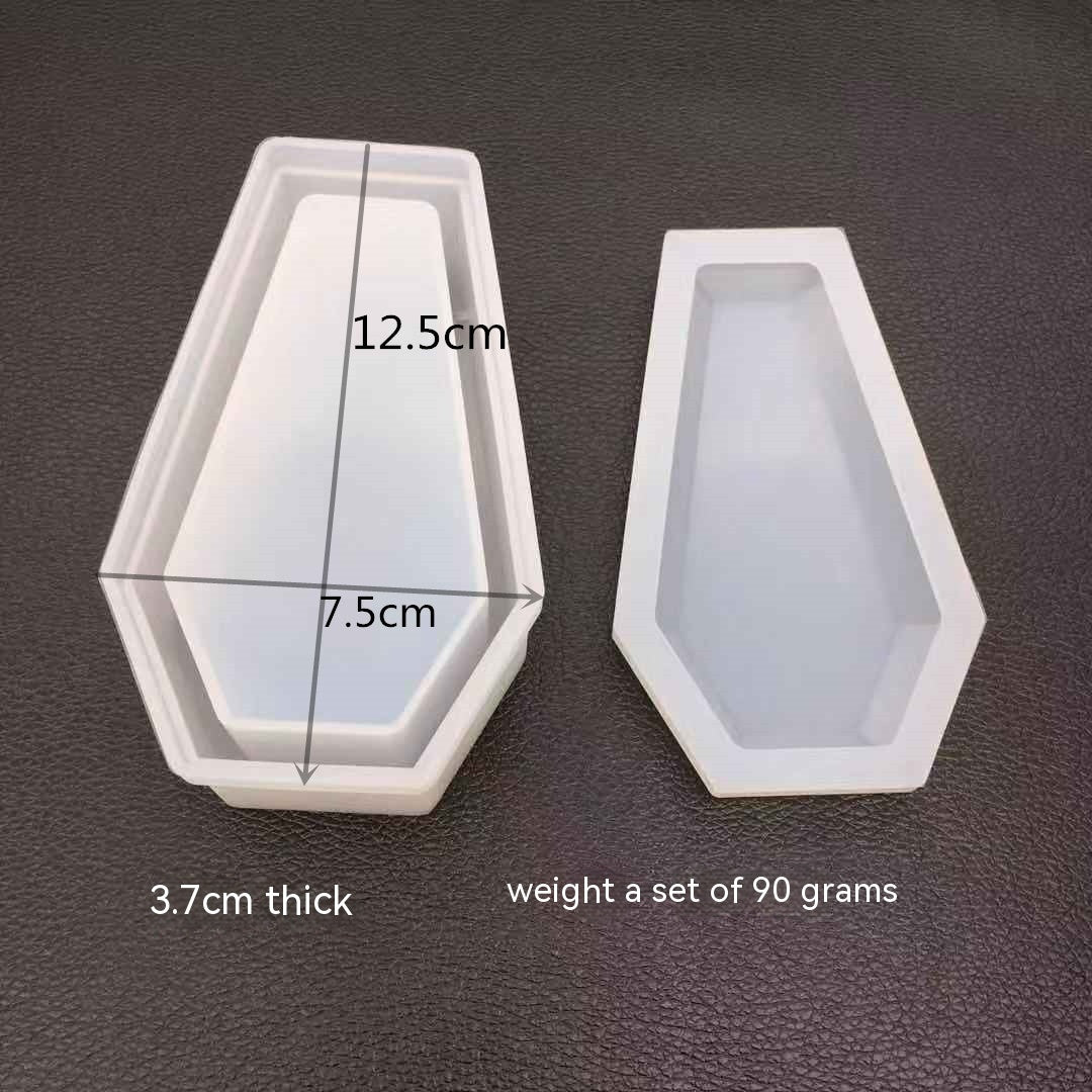 Epoxy Resin Mirror Coffin Mold for Storage Box Craft - Zombie Design