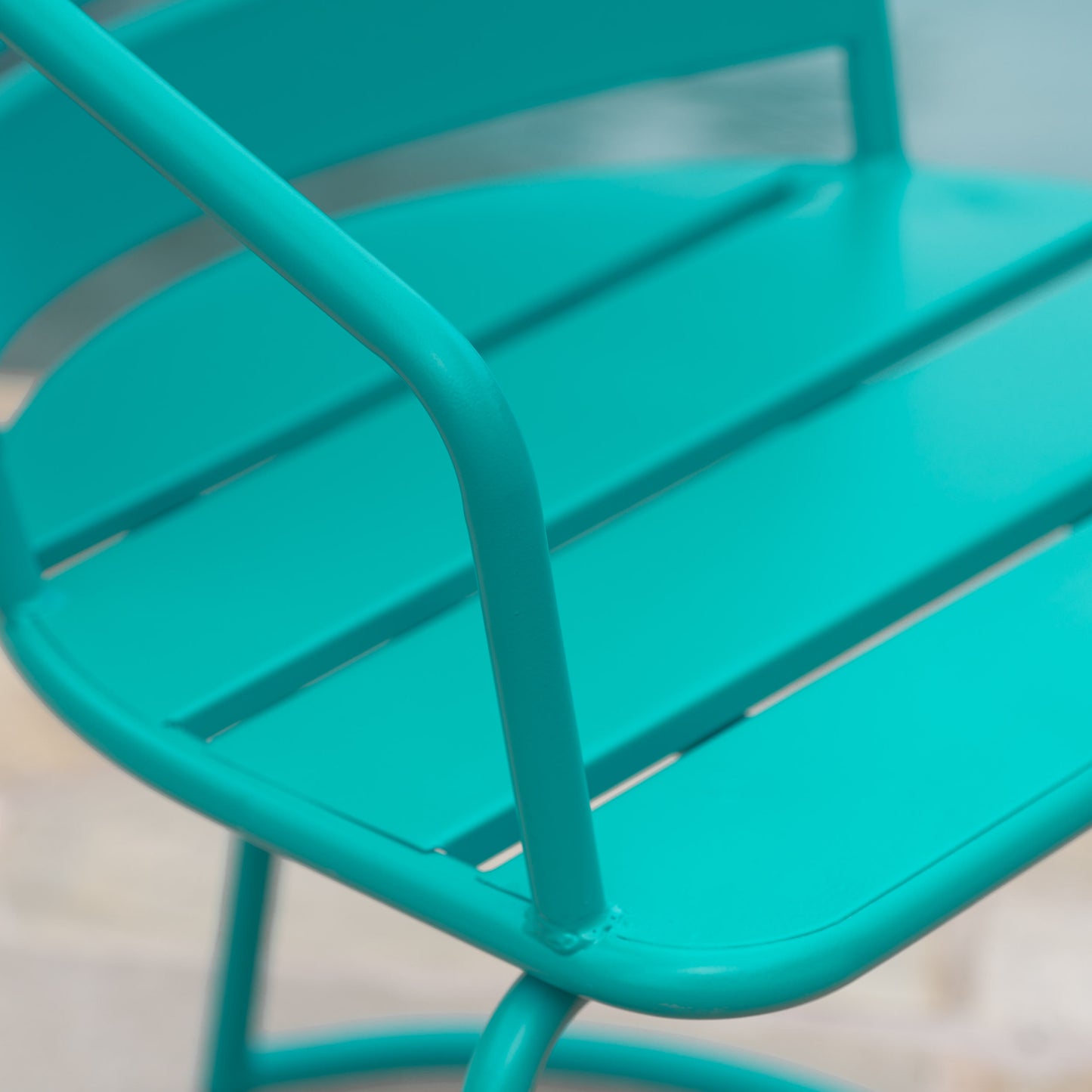 Teal Santa Monica Bistro Set - Outdoor Dining Table & Chairs