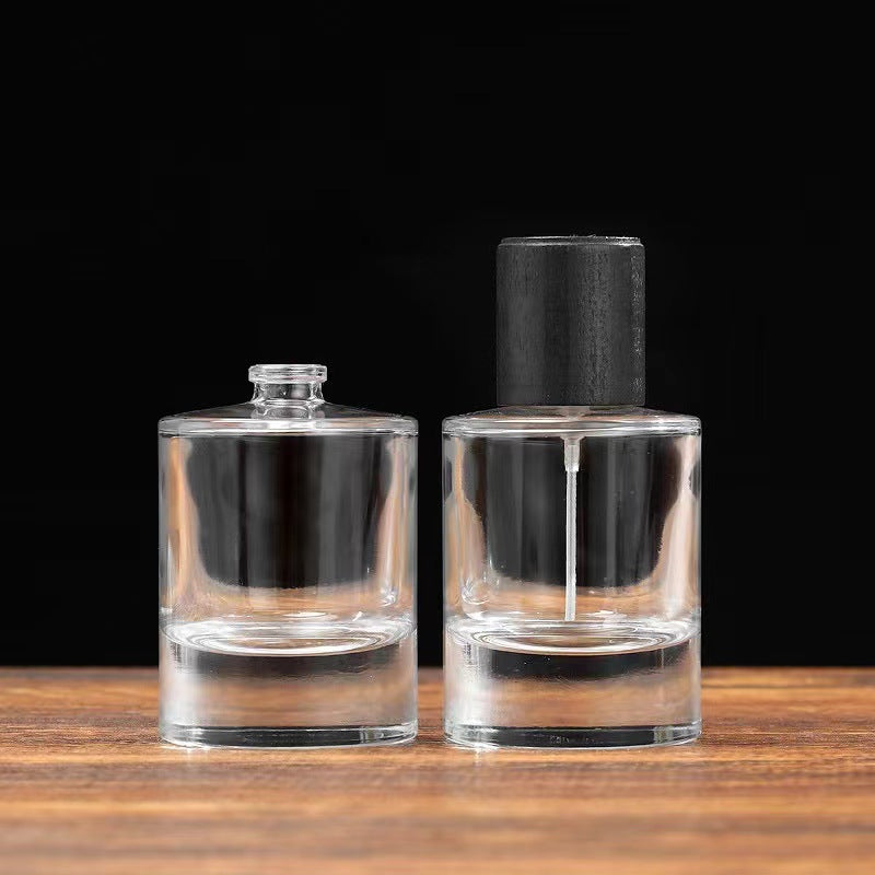 50ml Glass Perfume Bottle with Spray Pump and Black Beech Cap - Set of 3