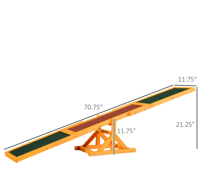 Wooden Dog Agility Seesaw - Weather-Resistant Pet Training & Exercise Equipment