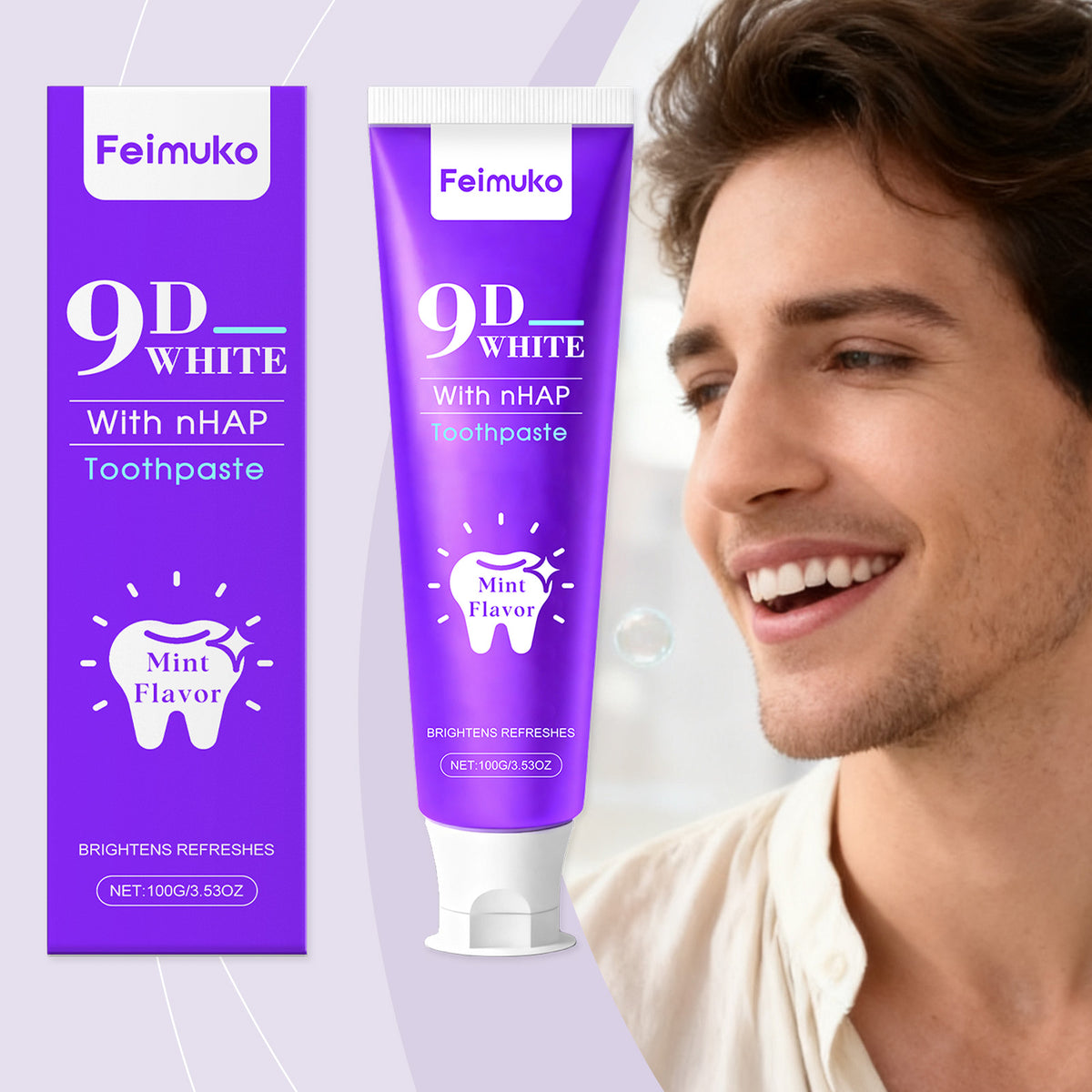 Purple Whitening Toothpaste 100g - Stain Removal & Fresh Breath