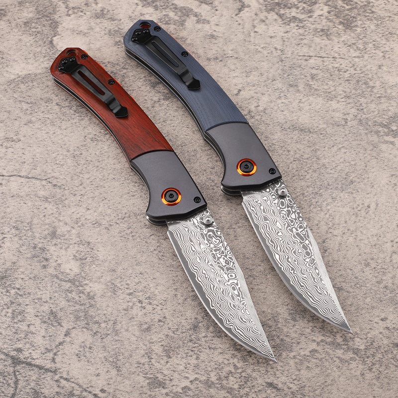 Outdoor Camping Survival Pocket Knife with Wooden Handle