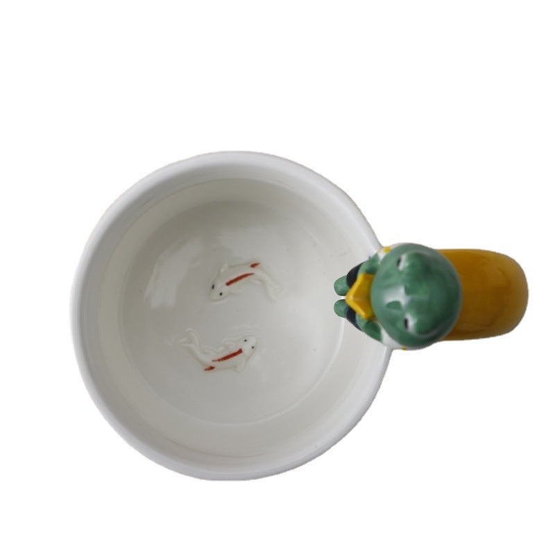 Cute Cartoon Pet Ceramic Mug - Handmade Animal Drinkware for Kitchen