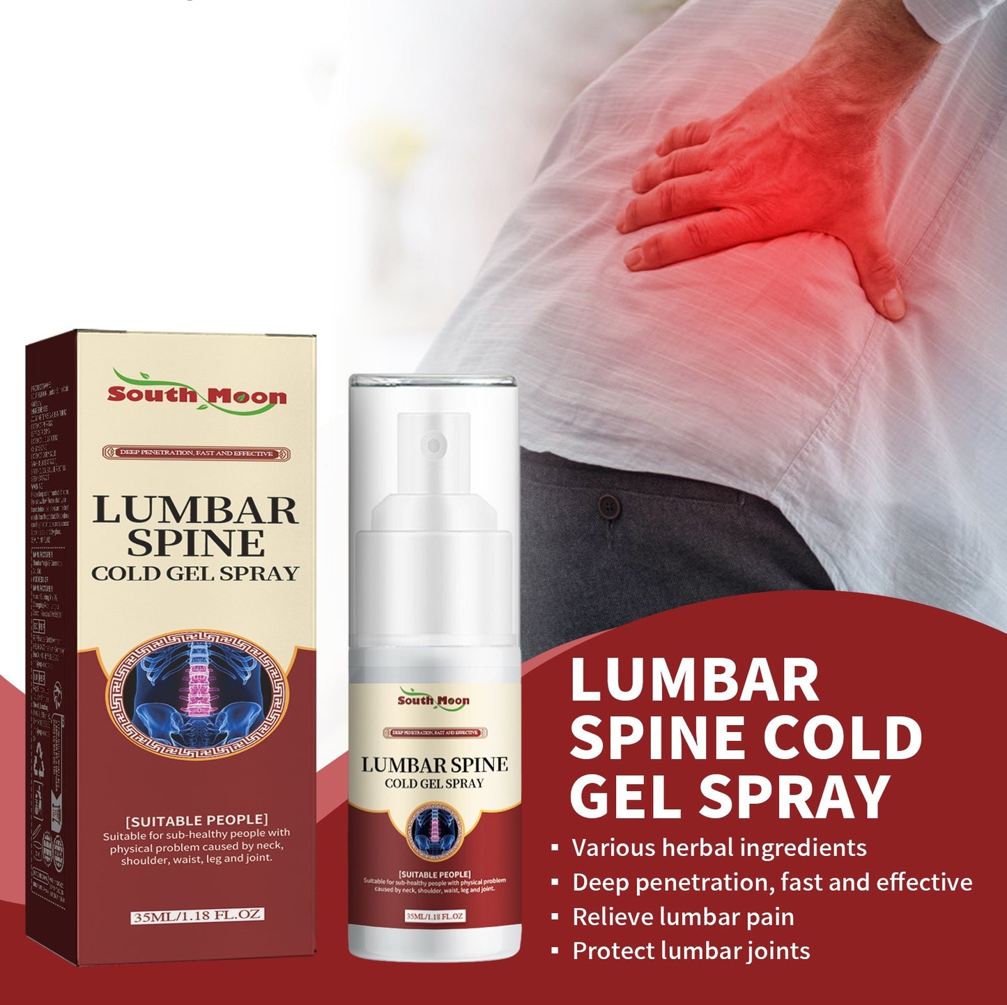 Pain Relief Spray for Lumbar, Knee & Heel Fatigue - 35ml