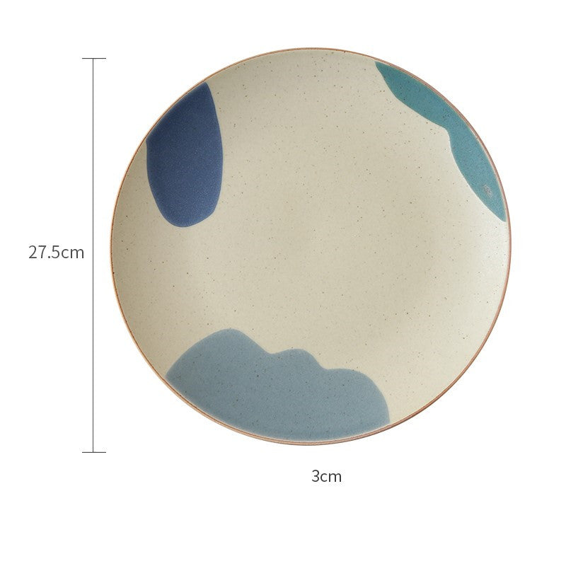 Nordic Style Ceramic Dinnerware Set - Cloud-Shaped Stoneware Plates & Mug