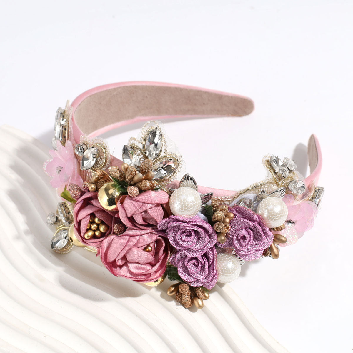Baroque Rhinestone Pearl Headband – Multiple Colors