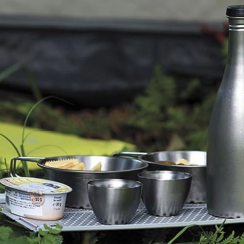 Titanium Camping Salad Bowl - Ultra-Light, Portable, Eco-Friendly Travel Tableware