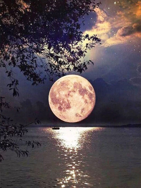 DIY Moon Full Square Diamond Painting Embroidery Home Decor