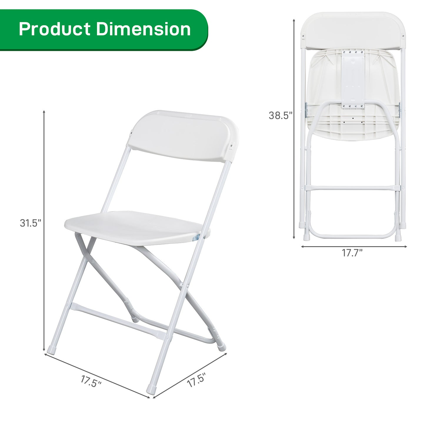 Lightweight Folding Chairs - 6 Pcs, 350LBS Capacity, Easy Storage