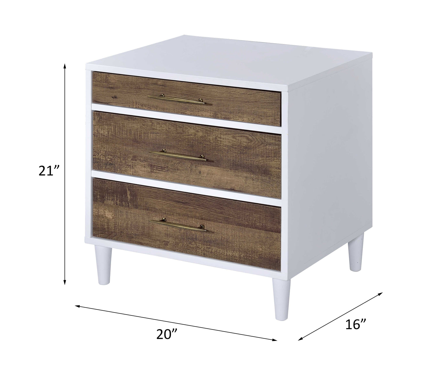 Lurel White & Weathered Oak Accent Table - 16" x 20"