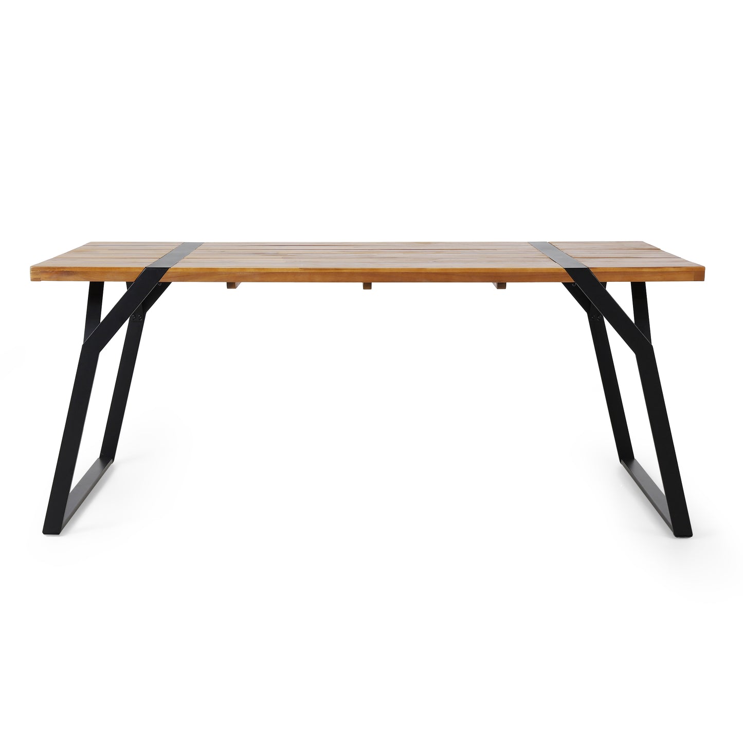 Modern Industrial Dining Table - Black Acacia Wood Design