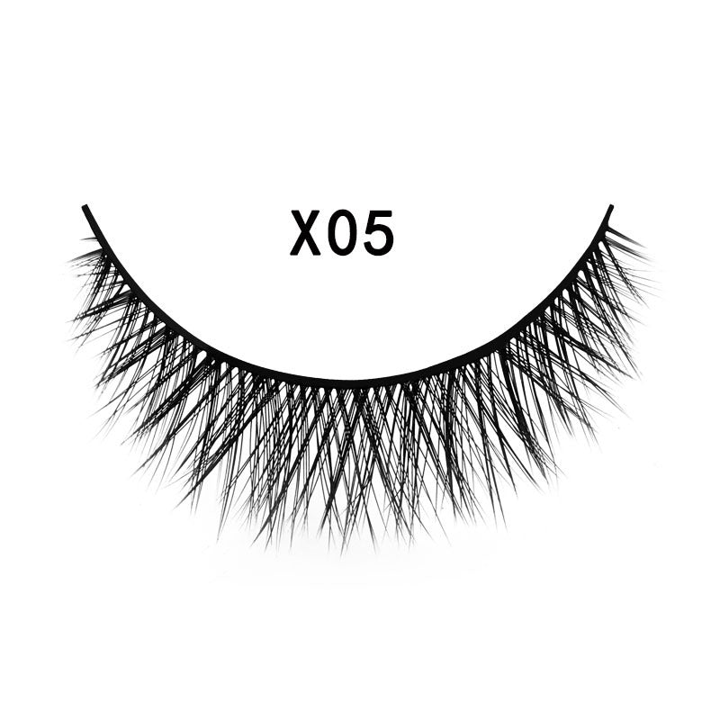 3D Mink Hair False Eyelashes 3 Pairs - Natural Cross Style, Handmade