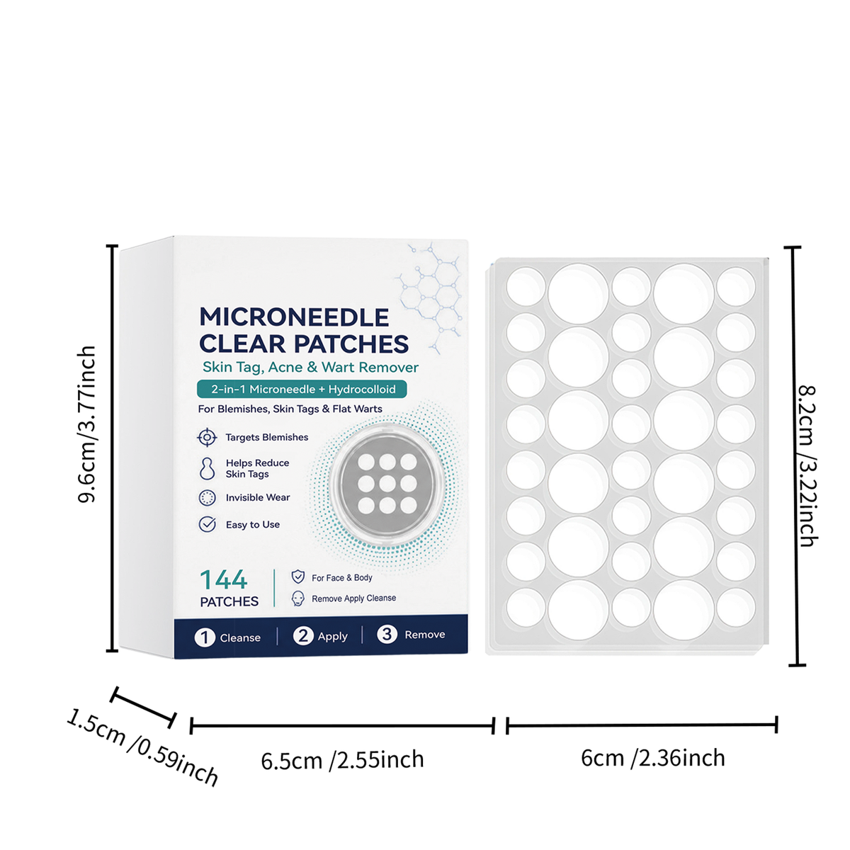 Acne Microneedle Patch - 144 Pieces Per Box