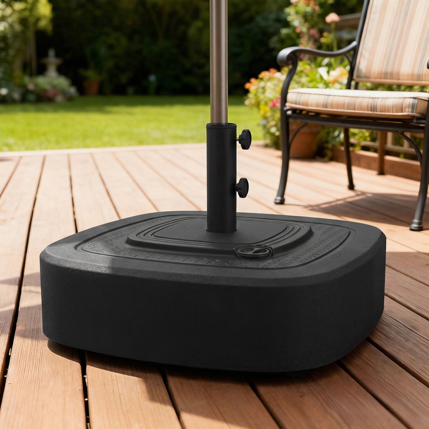 Patio Umbrella Base with Wheels - Fits 1.5" & 1.9" Poles