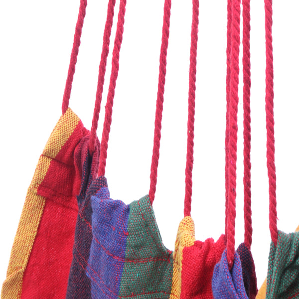 Rainbow Hanging Chair with 2 Pillows - Cotton Canvas