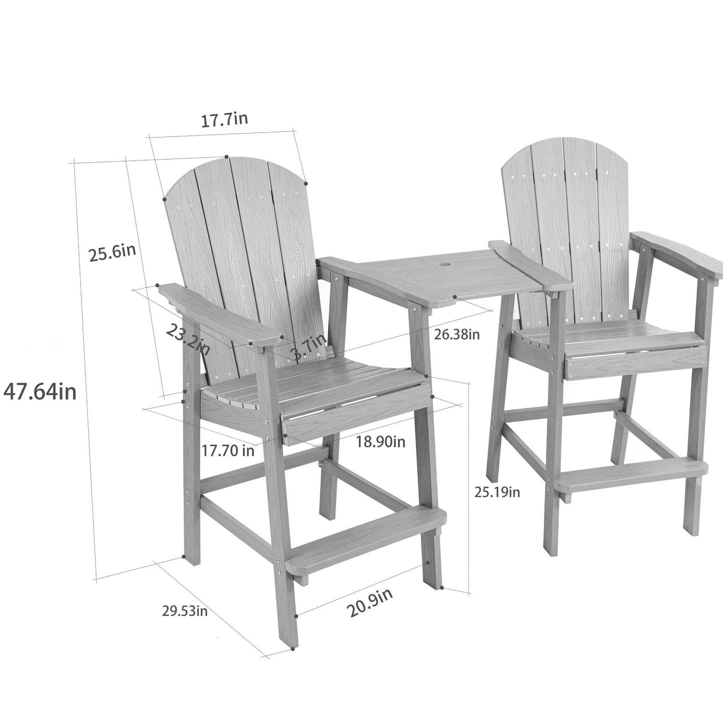 Outdoor Bar Chair Set Perfect For Patio Happy Hour Togethers & Casual