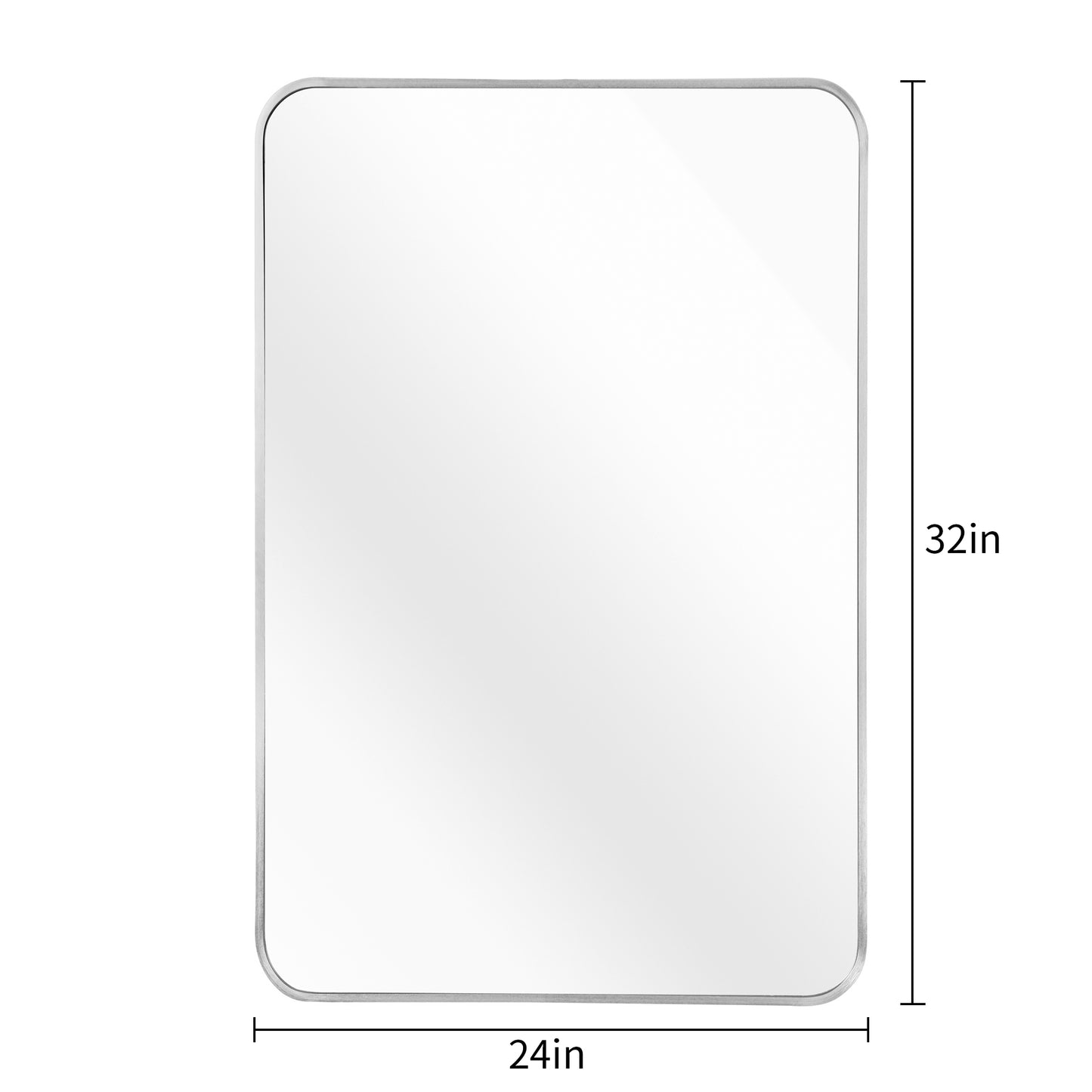 24x32 Inch Silver Metal Framed Rectangular Wall Mirror