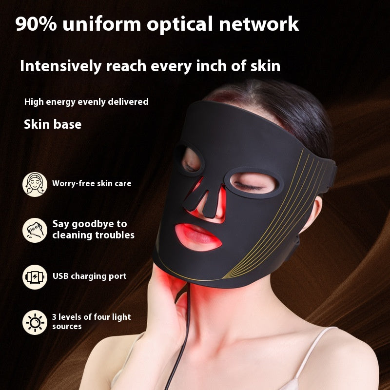 IPL Facial Skin Rejuvenation Mask Device for Brightening - Black